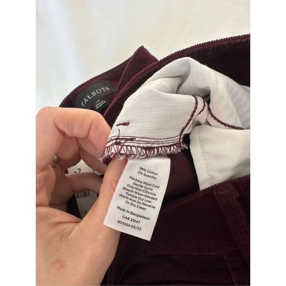 NWT Talbots Relaxed Chino Ankle Wine Pants Stretch Size 14 - Picture 10 of 10